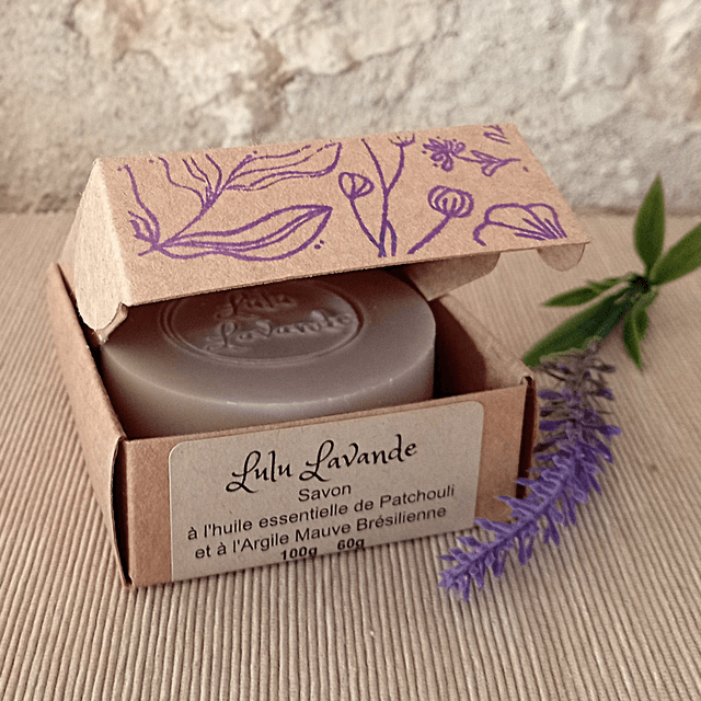 Patchouli - Savon Patchouli 100g à l'huile essentielle de patchouli et à l'argile mauve
