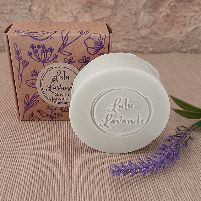 100g Savon Lulu Lavande à l'huile essentielle de lavandin et à l'argile verte française