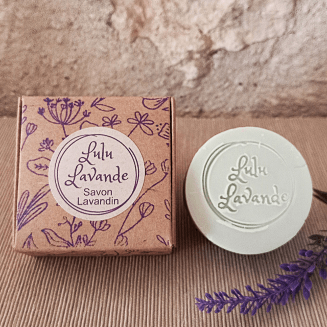 Savon Lulu Lavande 60g à l&#039;huile essentielle de lavandin et à l&#039;argile verte française